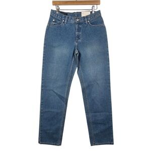 Lands End Womens Jeans Size 6 Natural Fit Straight Jeans Blue Cotton Mom Jeans